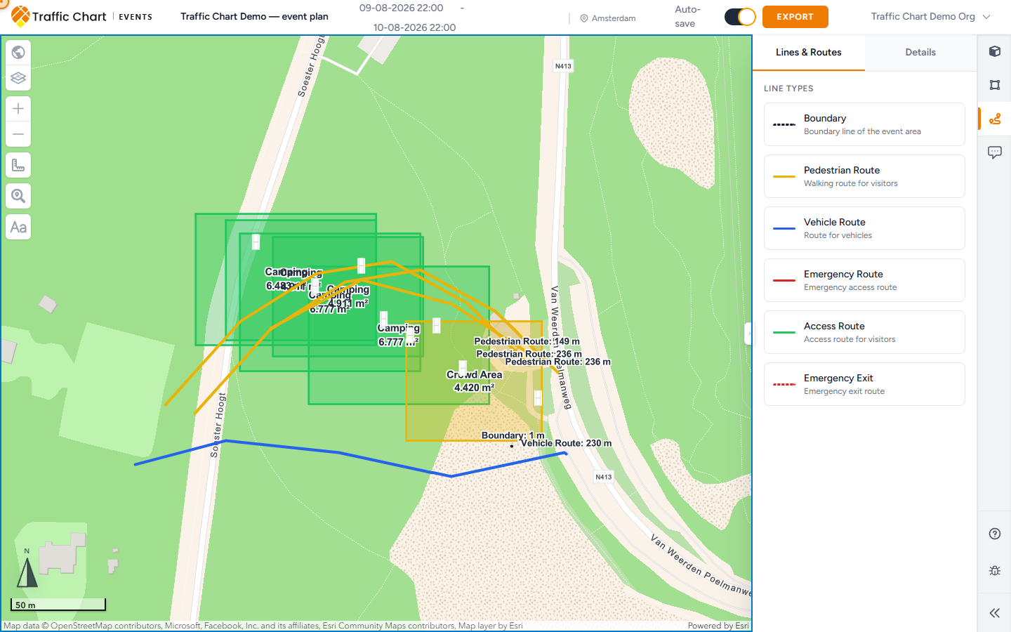 Event map with content