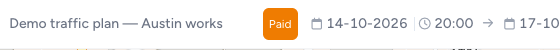 Paid badge on a traffic plan that did unlock
