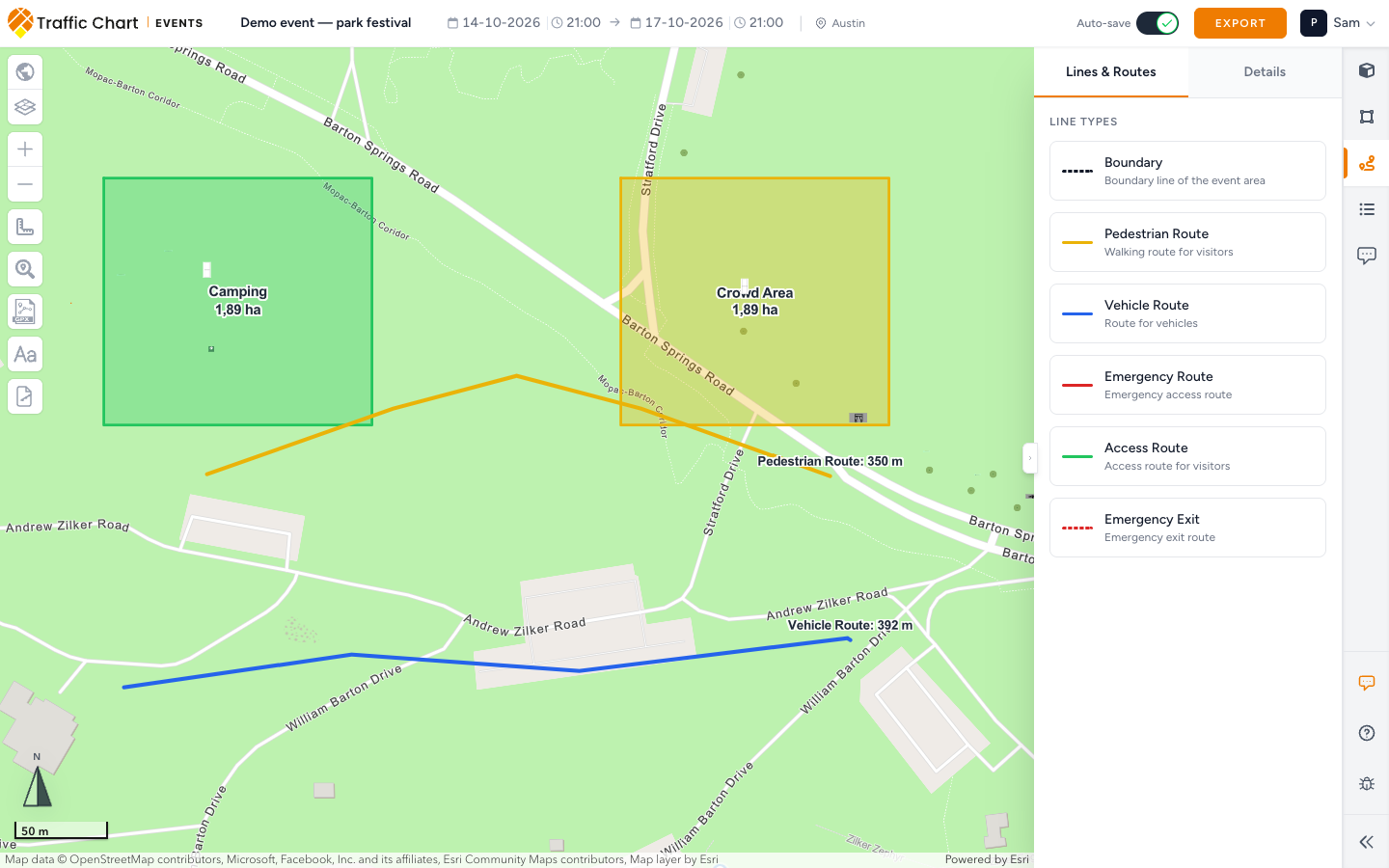 Event map with content
