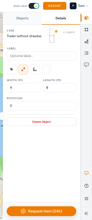 Details for a selected event object with the filled star on its image