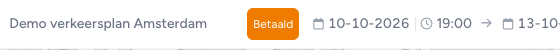 Badge Betaald op een verkeersplan dat wel is ontgrendeld