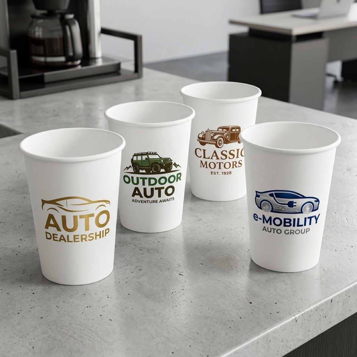 Branded Coffee Cups for Car Dealerships custom paper cup photo 3 – US Paper Cup Factory