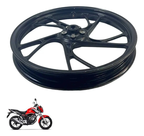 Roda Dianteira Honda Cg 160 Original Preta   -4213 3