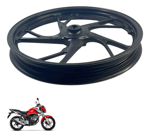 Roda Dianteira Honda Cg 160 Original Preta   -4213 9