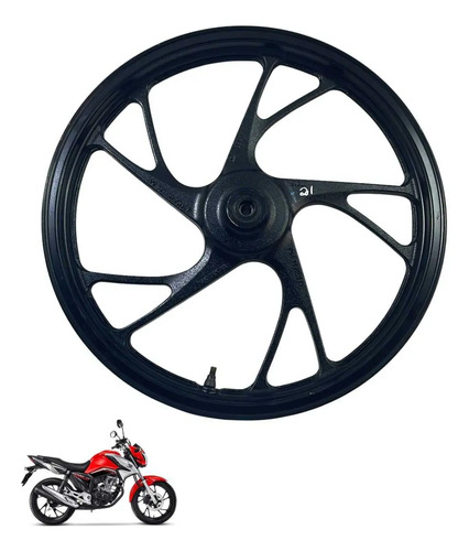 Roda Dianteira Honda Cg 160 Original Preta -4214