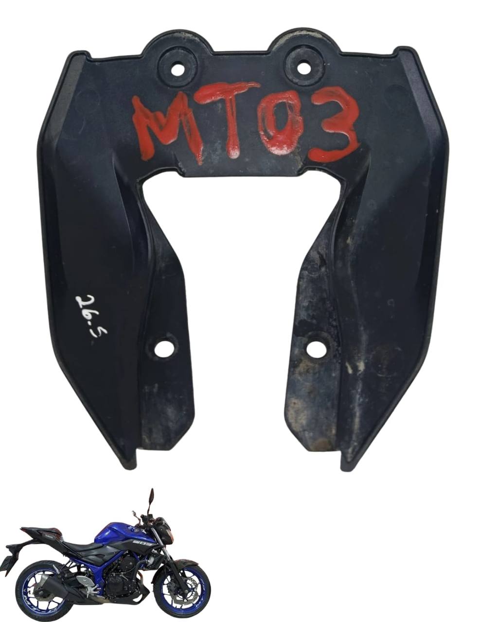 Acabamento Suporte Placa Mt 03 2016/2025 9680