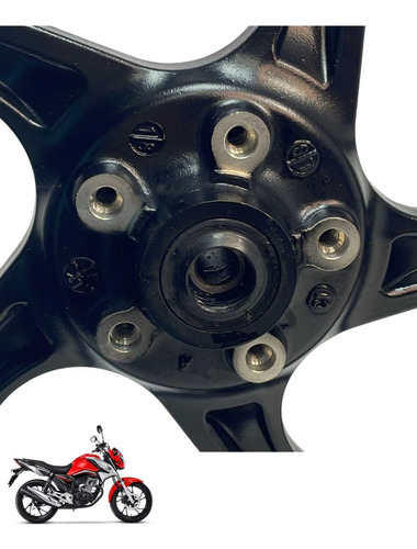 Roda Dianteira Honda Cg 160 Original Preta -4151 3