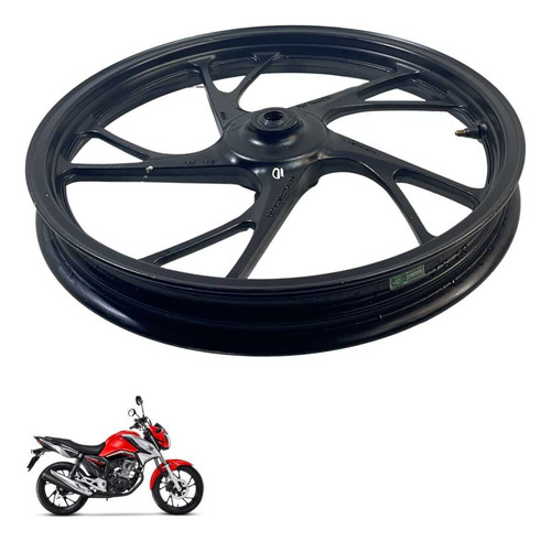 Roda Dianteira Honda Cg 160 Original Preta -4151 5