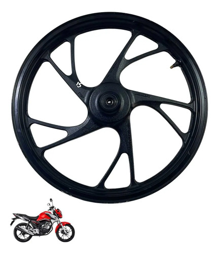 Roda Dianteira Honda Cg 160 Original Preto -4156