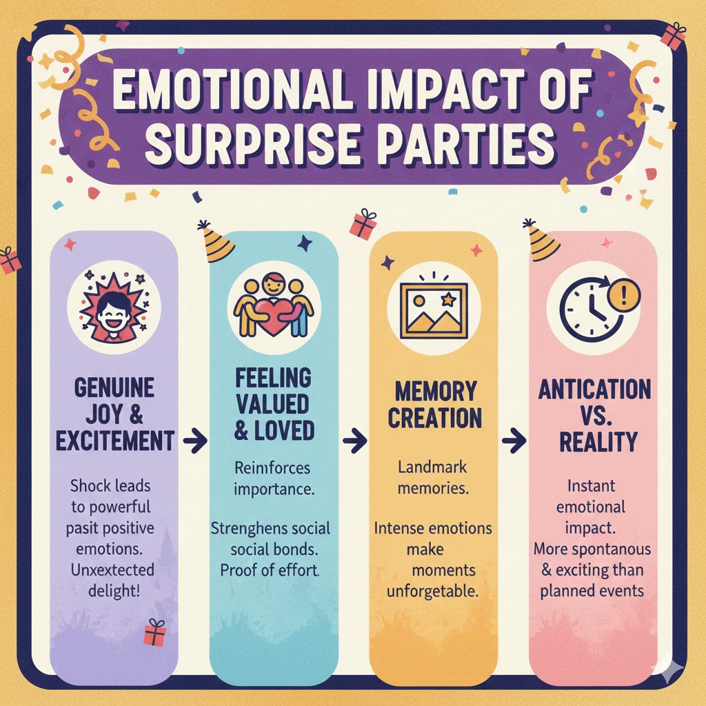 Emotional impact of surprise parties