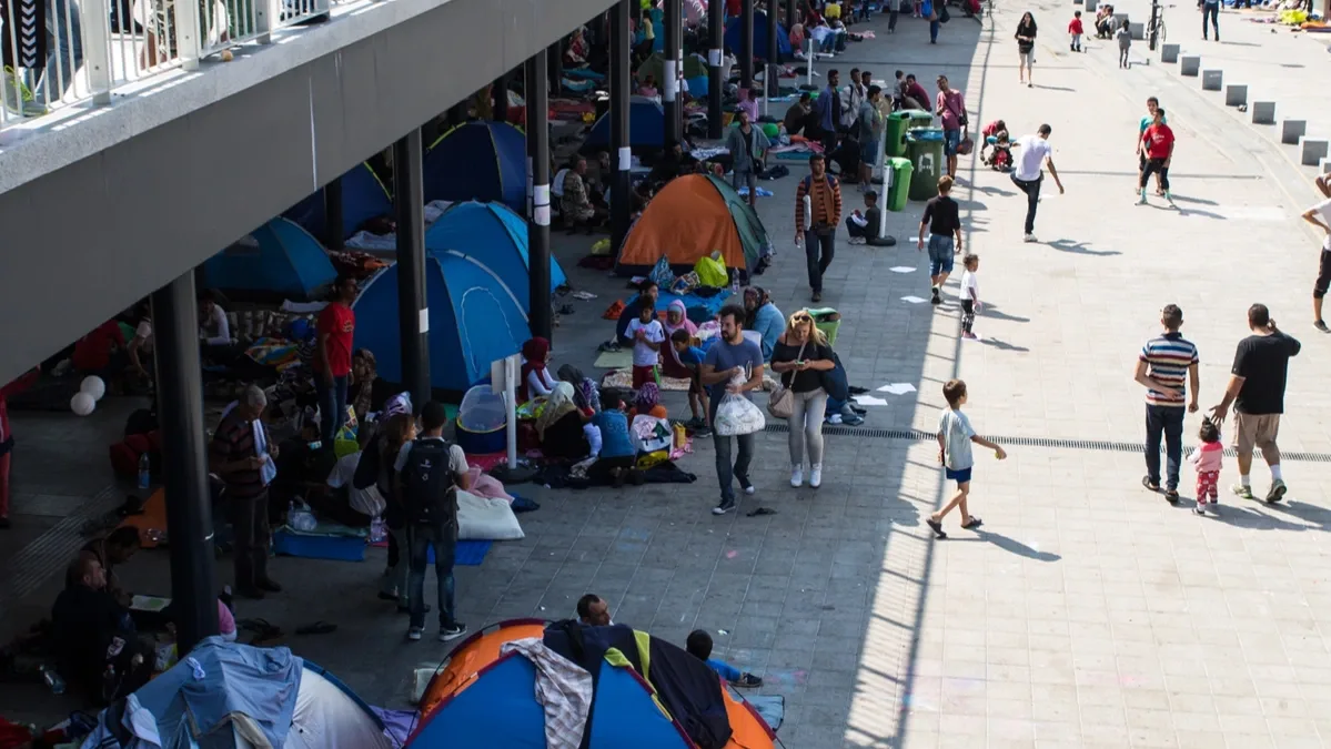 Menekültek a budapesti Keleti pályaudvaron, 2015. szeptember 04-én 