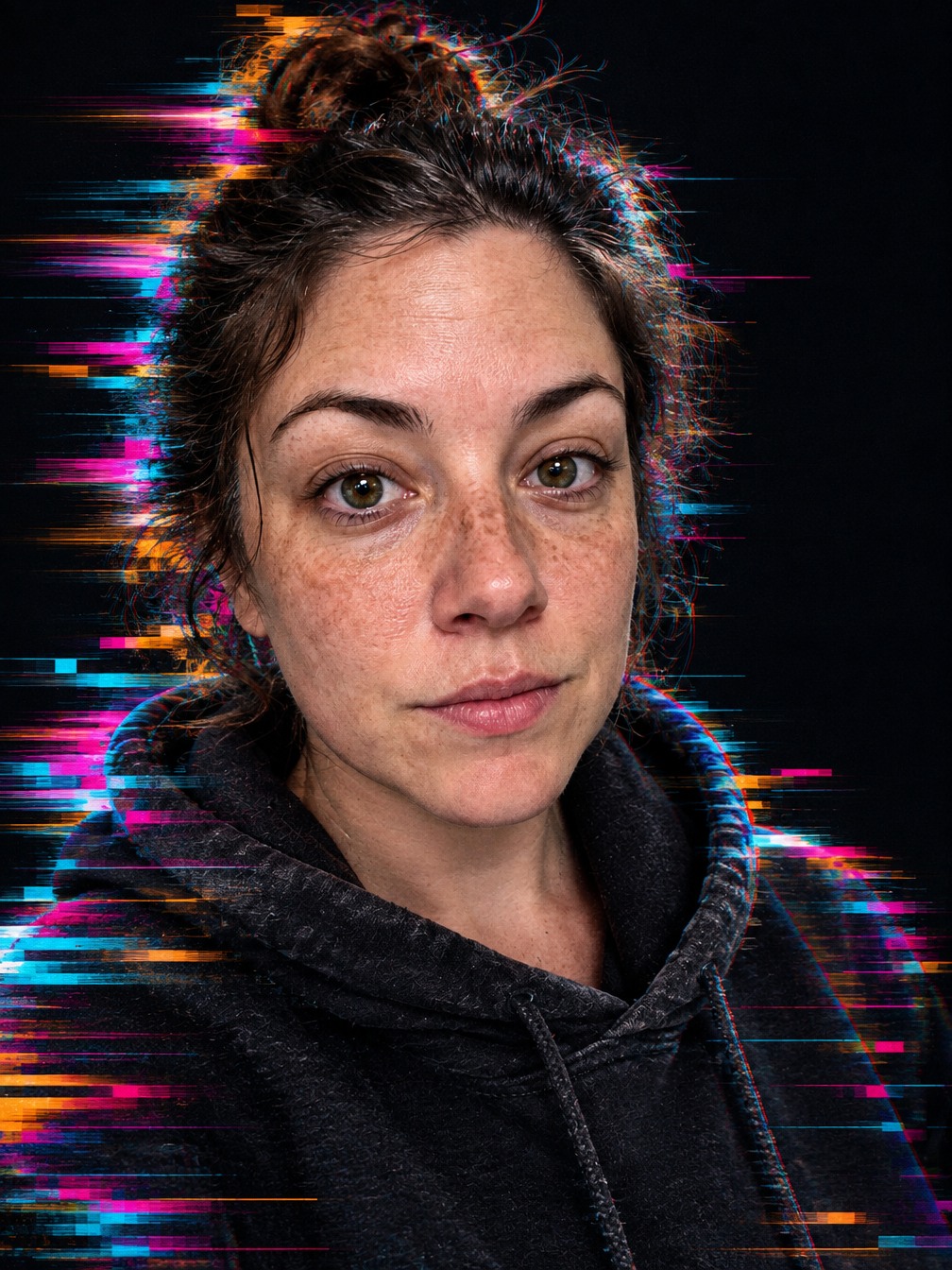 Datamosh glitch-портрет: пример 1