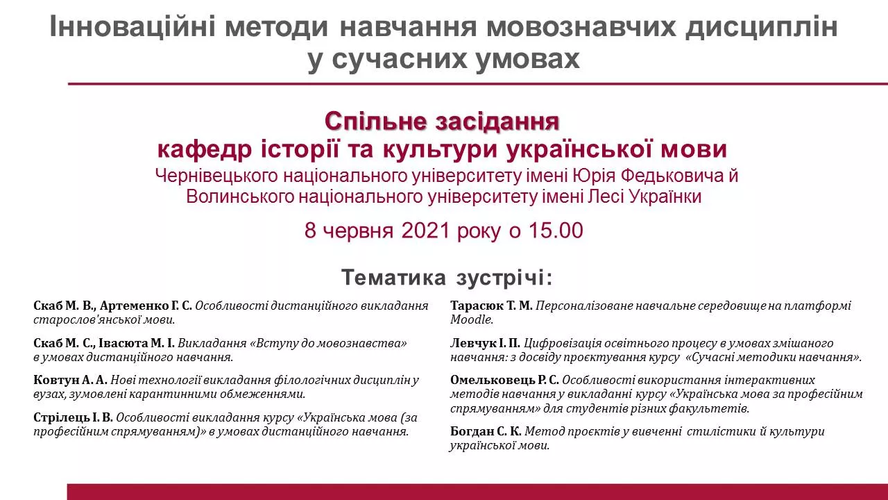 Науковці Чернівецького та Волинського університетів обговорили інноваційні методи викладання мовознавчих дисциплін