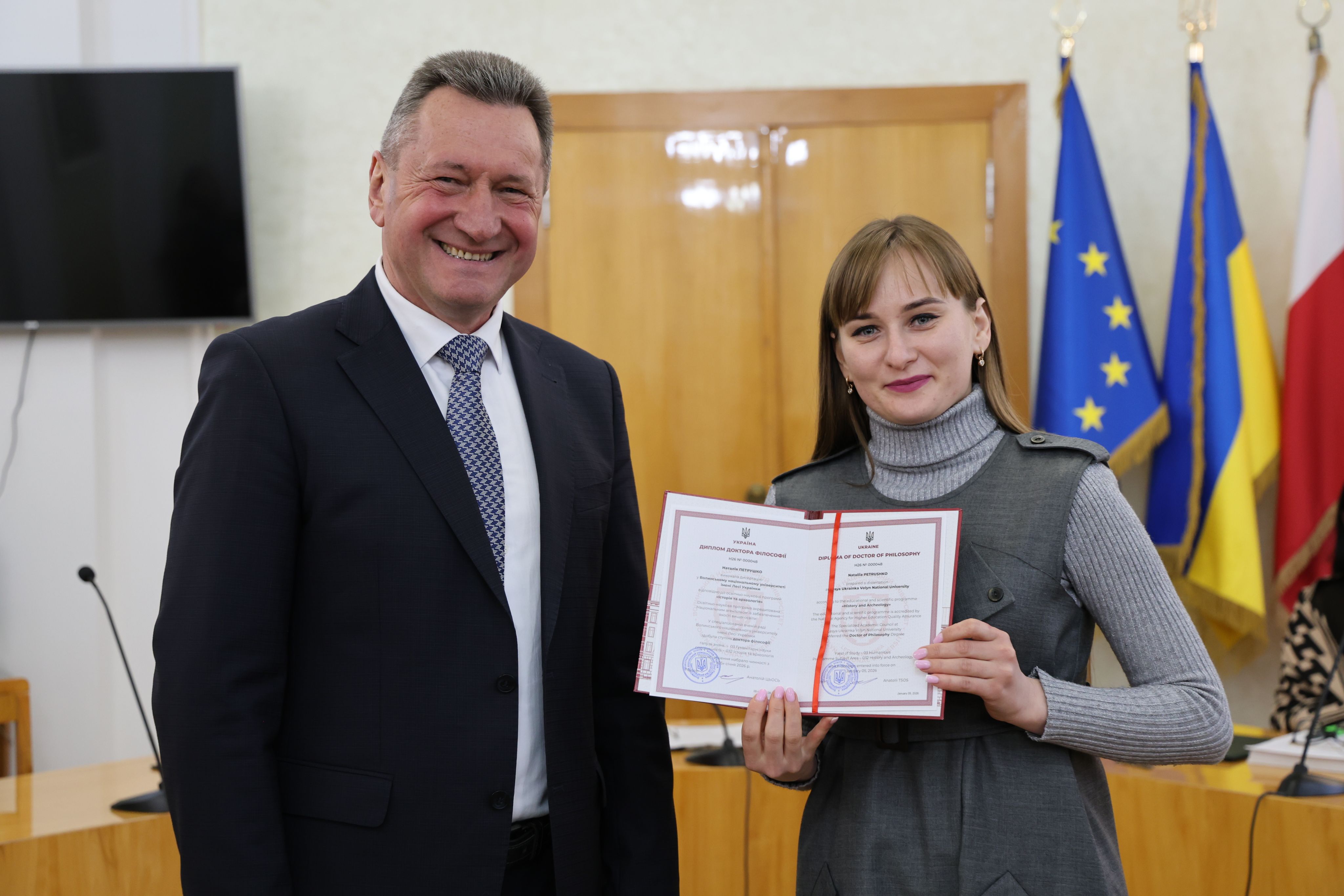 Ректор Університету Анатолій Цьось вручив дипломи доктора філософії