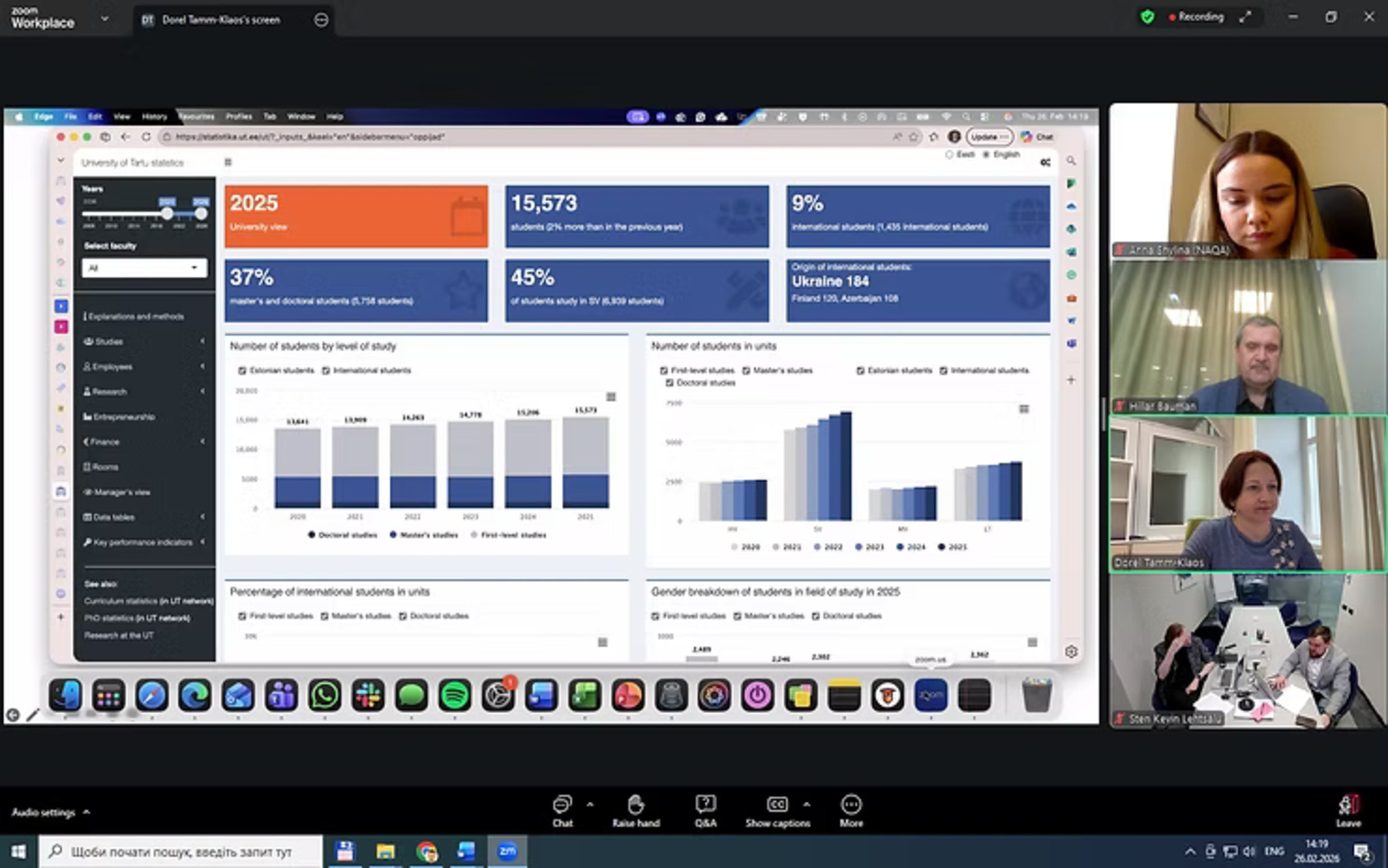 Декан та гаранти освітніх програм юридичного факультету взяли участь у вебінарі «Models and Tools for IQASM of the University of Tartu and Tallinn Universities»