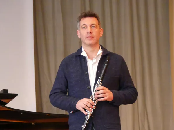 Французький кларнетист Семюель Берто та українська піаністка, викладачка кафедри історії, теорії мистецтв та виконавства факультету культури і мистецтв Софія Петлій