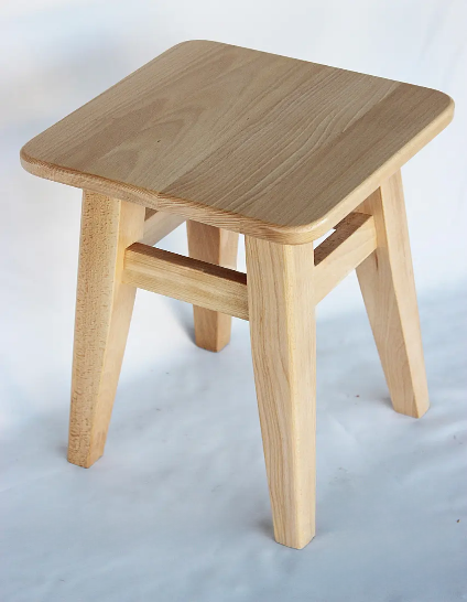 Табурет з дерев'яним сидінням 45х30х30 см Бук (0062) - фото 1