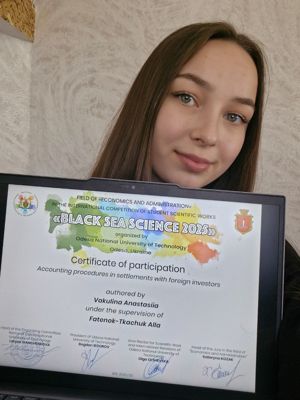 Студент спеціальності D1 Облік і оподаткування – призер International Competition of Student Scientific Works «Black Sea Science 2025»