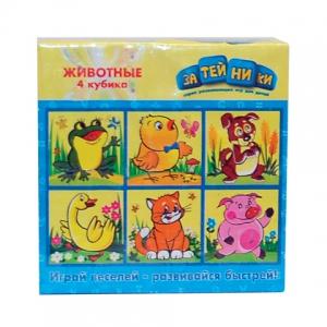 Кубики Животные 4 шт Затейники