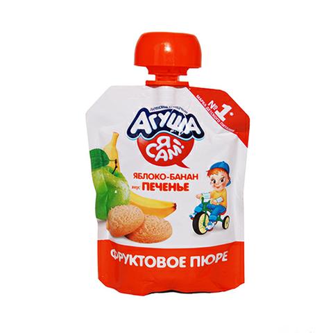 Фруктовое пюре "Агуша" "Я сам" яблоко-банан с пече