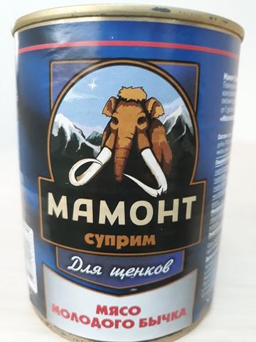 Консервы для щенков Мамонт Мясо Молодого Бычка