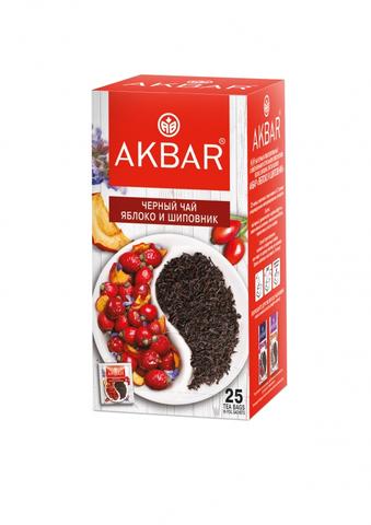 Чай черный Akbar "Яблоко и Шиповник" 25 конвертов