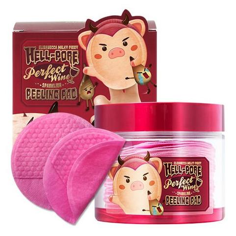 Очищающие пилинг-пэды Elizavecca Hell-Pore Perfect Wine Sparkling Peeling Pad