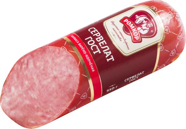 Колбаса варено-копченая "Ромкор" - "Сервелат"