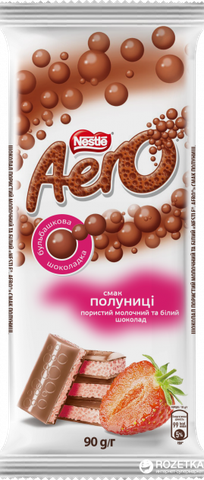 Шоколад NESTLE Aero, пористый со вкусом клубники