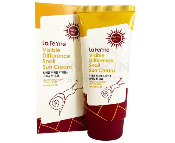 Солнцезащитный крем Visible Difference Snail SPF50 FarmStay 