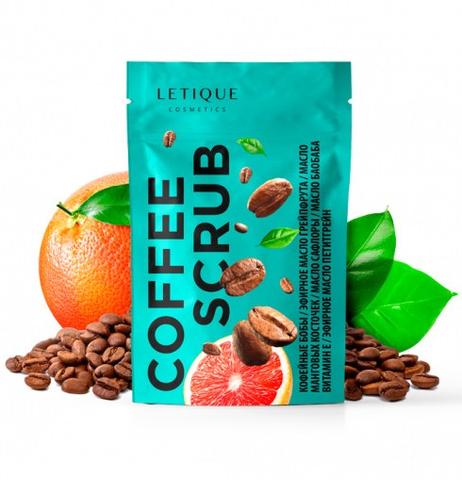 Скраб для тела Letique cosmetics Кофейные бобы, эфирное масло грейпфрута