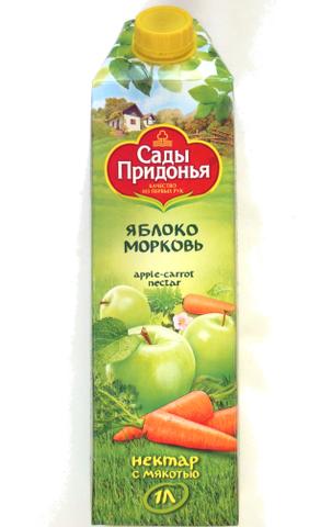 Сок  "Сады Придонья" морковь яблоко с мякотью