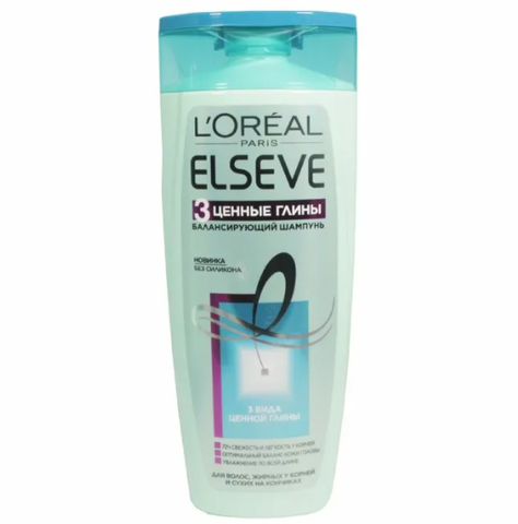 Шампунь Elseve 3 ценные глины бала L'Oreal Paris 