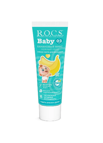 ROCS Baby Зубная паста Нежный уход банановый микс.