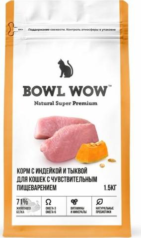 BOWL WOW сухой полнорационный корм для кошек с чу