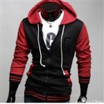 Patchwork Terylene Casual Base Ball Jacket with Hoodie