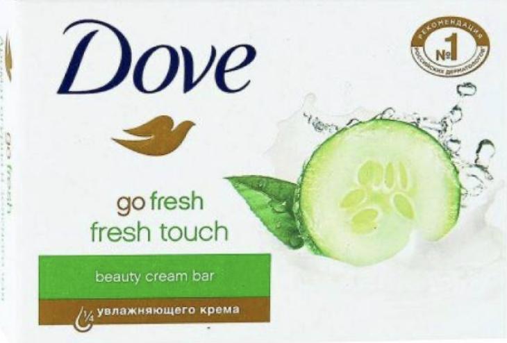 Мыло Dove бережно очищает кожу, оставляя её мягкой и увлажнё
