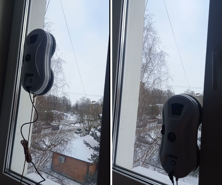 Реально моет окна, больше не надо вывешиваться из окна