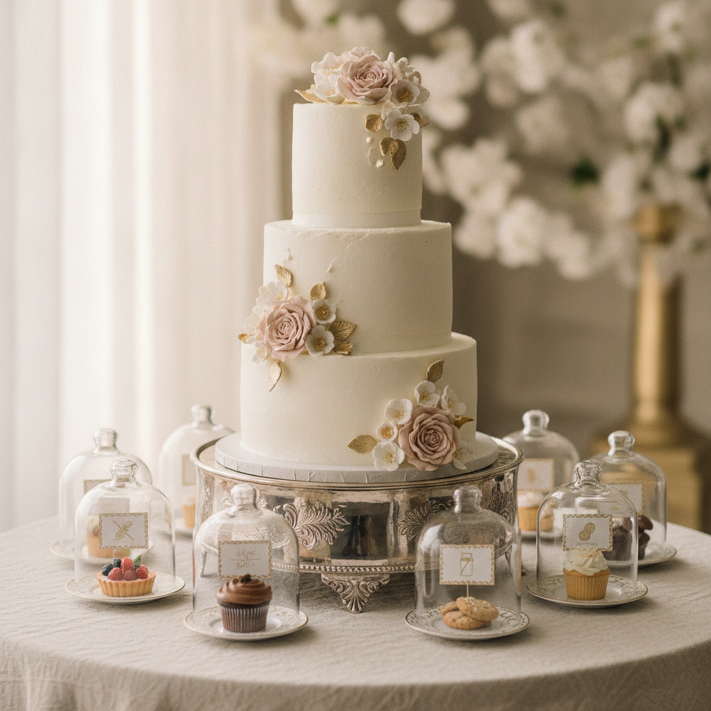 6 Elegant Wedding Cake Allergy Display Ideas for a Safe Celebration