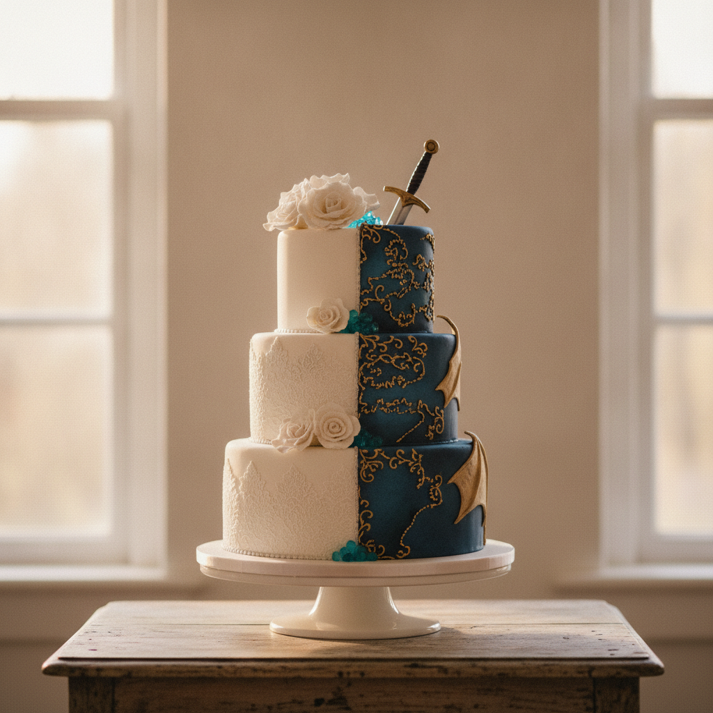 Creative Split Wedding Cake Design Ideas for Fandoms & Elegance