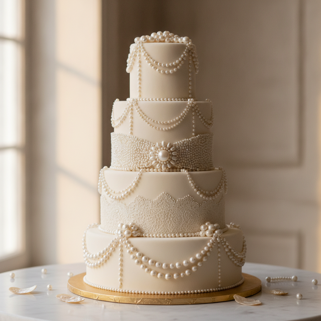 The Ultimate Guide to Pearl Embellished Wedding Cake Ideas for the Pearlcore Bride