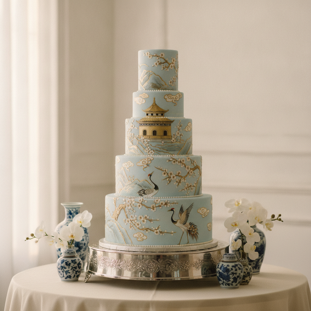 Breathtaking Chinoiserie Wedding Cake Design Ideas