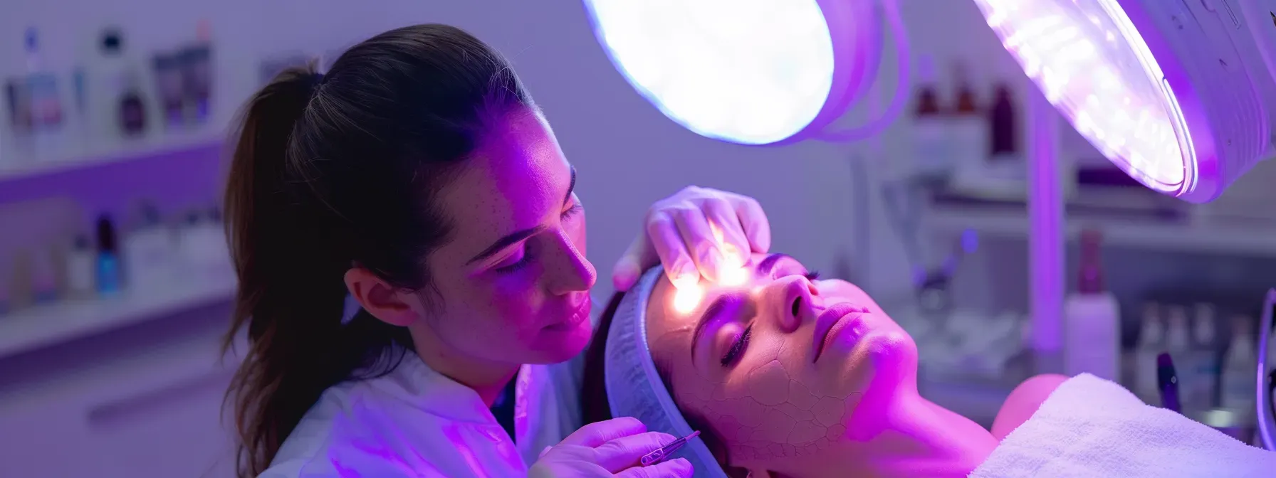 a business professional administering gradual collagen-stimulating treatment in boca raton.