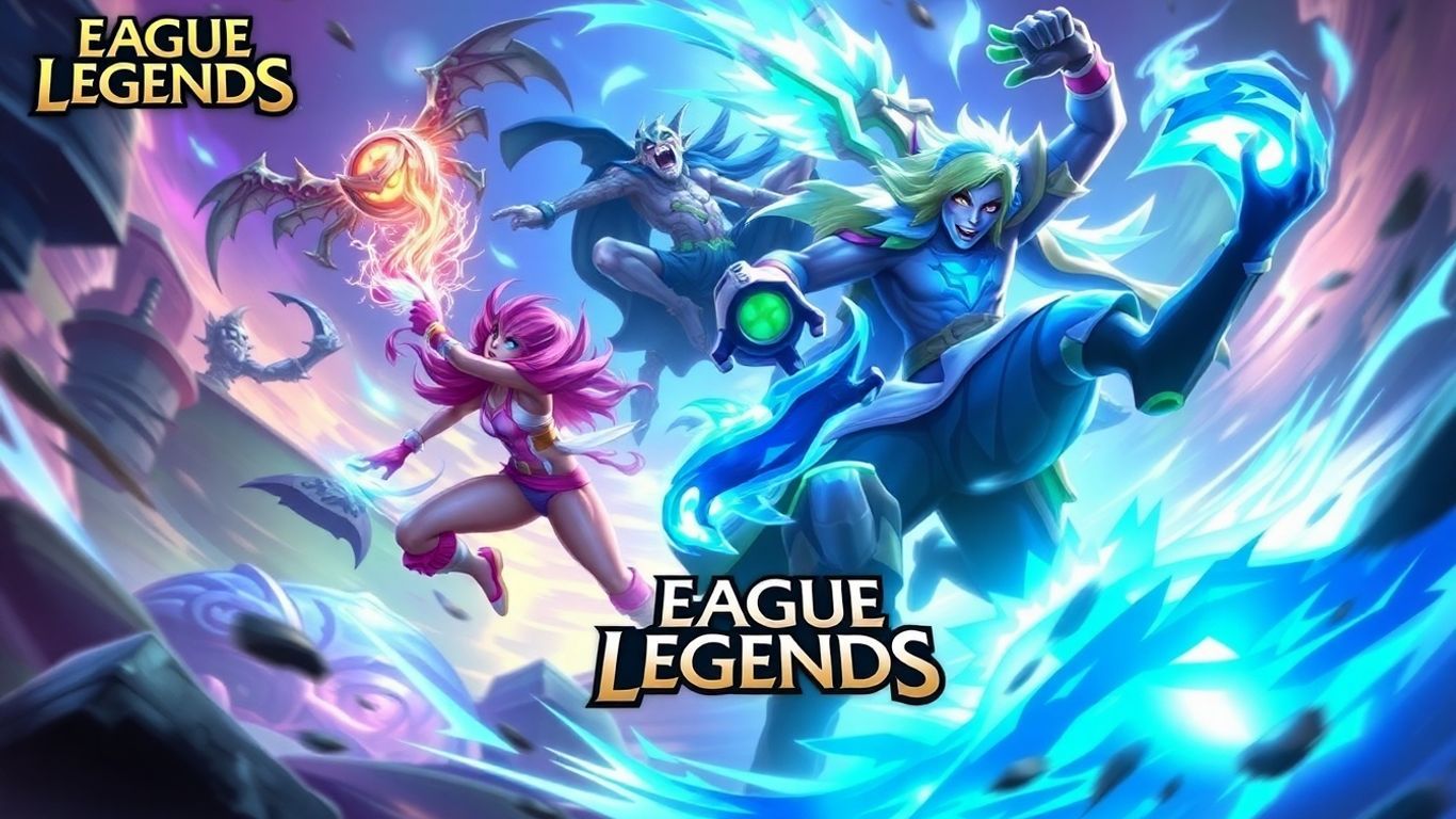 League of Legends: Wild Rift characters in action on a phone.