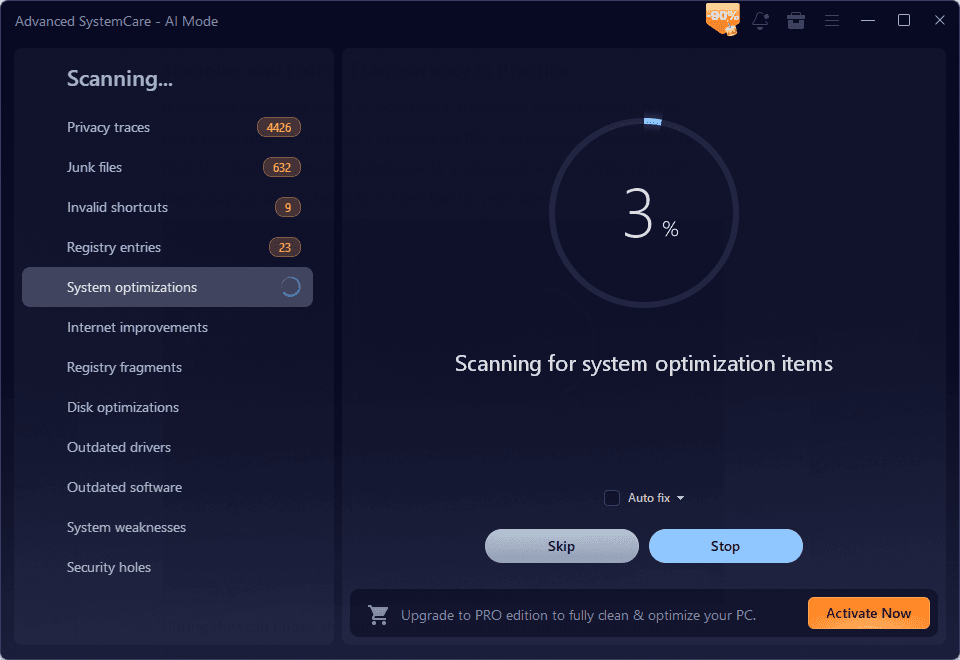 Advanced SystemCare-AI Mode-Scanning