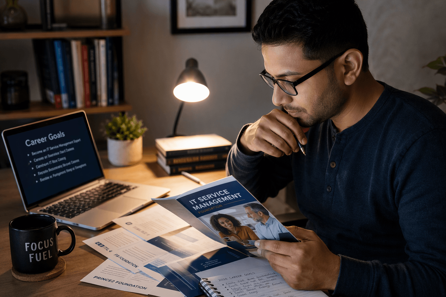 Person planning ITSM career goals