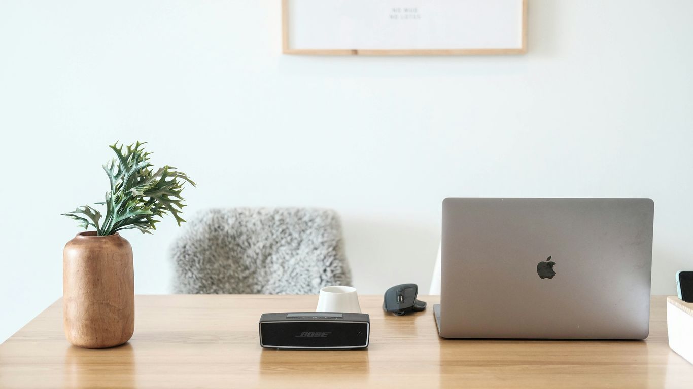 A clean minimalist office desk