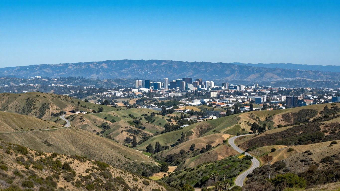 California map with cities and natural wonders.