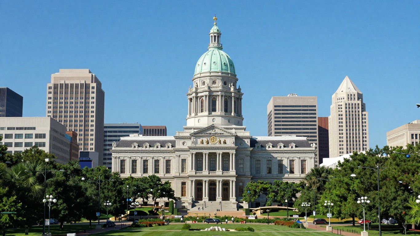 Indianapolis skyline with the Statehouse dome.
