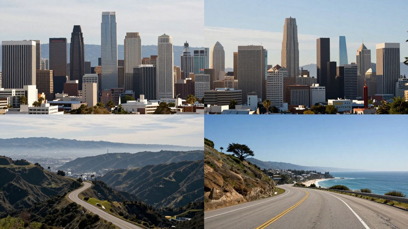 Map of USA cities and scenic American drives.